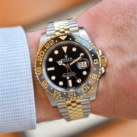 rolex gmt master 2 two tone yellow gold|Rolex master 2 gold bracelet.